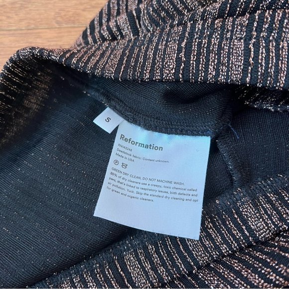 Reformation Womens Alix Pant Retro Flared Leg Small Black Rose Gold 90s Style - Picture 12 of 12